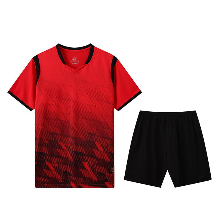 

Football Jersey Set Men S Summer Adult Game Jersey Training Jersey Children S Quick-Drying Short-Sleeved Digital Printed Jersey 4XS красный