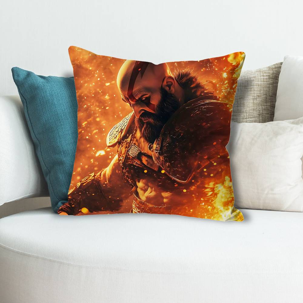 Game GGod of WWar Anime Celebrity Merchandise AllMatch Printed Pillow Case Sofa Car Office Room Decoration Protector
