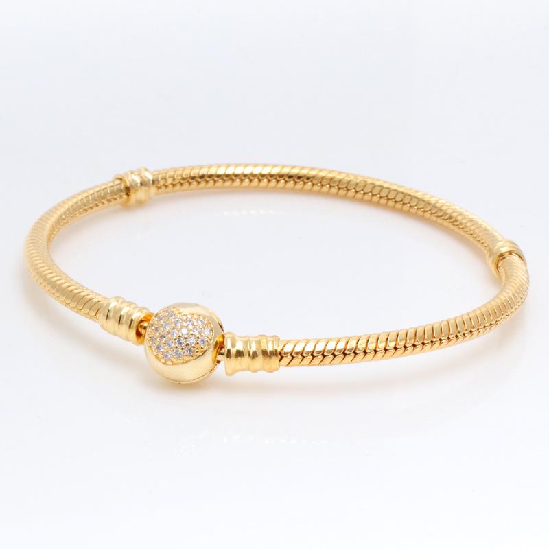 Heart-Shaped Buckle Diamond Snake Bone Bracelet for Women - European  American Style