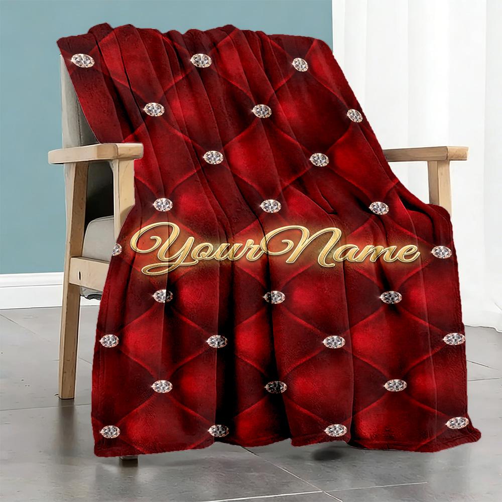 Rose Customize Text Blanket Lightweight Customizable Blanket Comfortable Versatile for Livingroom Office Home Decor Office Chair Four Seasons Universa