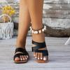 Flat Slippers Women's Spring and Summer 2025 New Solid Color Round Toe Casual Large Size Sandals Women's Wholesale