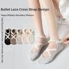 Lace Trim Bias-cut Ankle Socks Cross Strap Pilates Socks New Grip Socks  Pilates Training