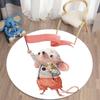 Watercolor Animal Round Carpet Floor Mat Living Room Carpet Children's Room Decor Doormat Area Carpet Area Rug Polyester Carpet