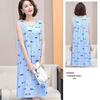 Plus Size Sleeveless Cotton Rayon Dress for Middle-Aged Women