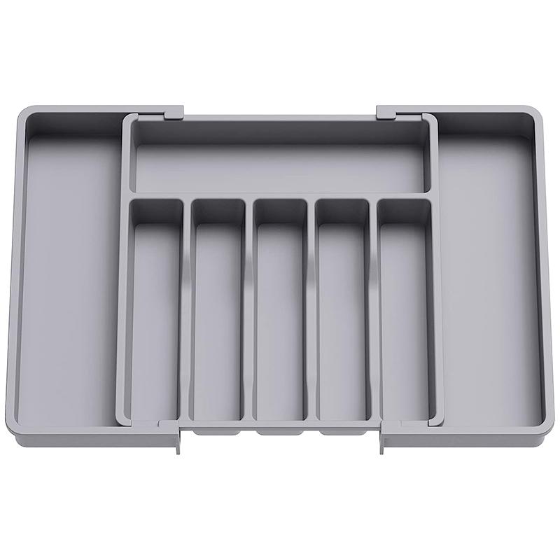 Expandable Utensils Tray Kitchen Cutlery Storage Box Knife Holder Plastic Tray Fork Spoon Divider Drawer Box Tableware Organizer