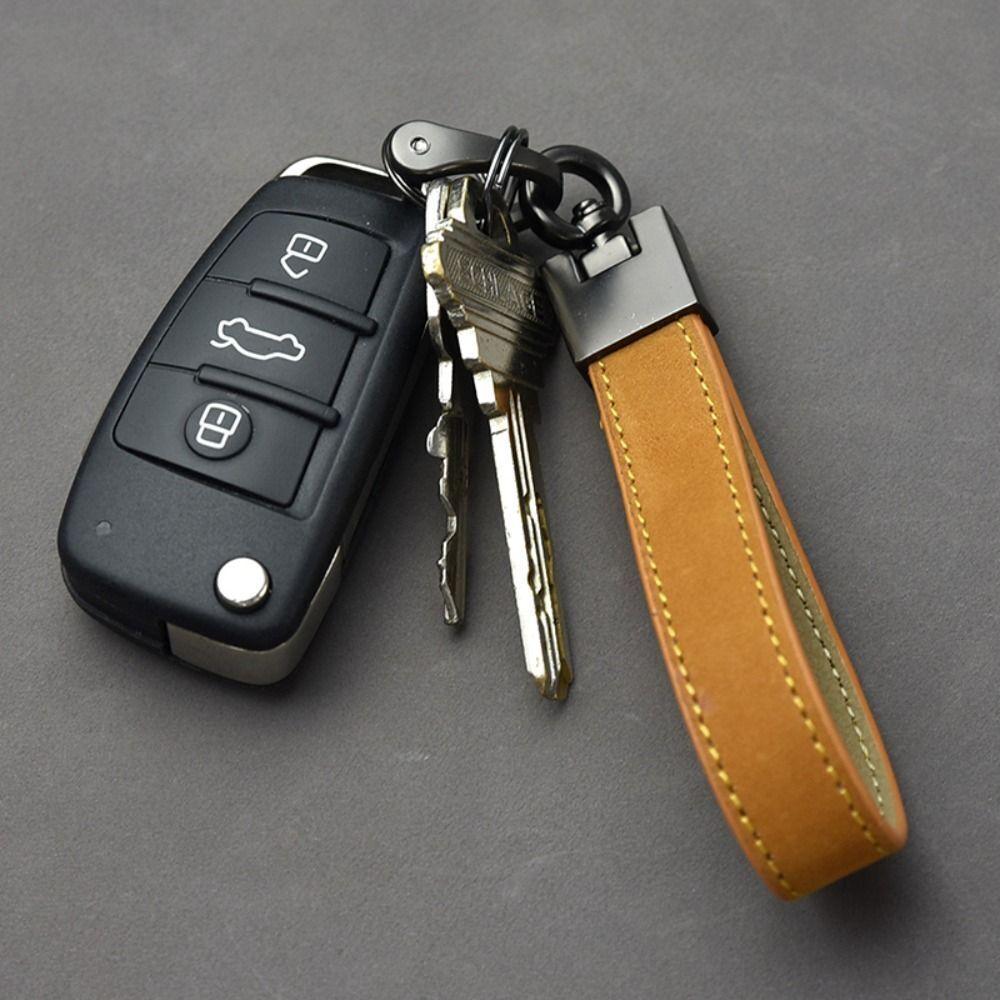 Frosting Leather Keychain Wrist Straps Hand Lanyard Simple Lovers Keychain Car Key Chain Keyring Belt Hanging Rope Pendant