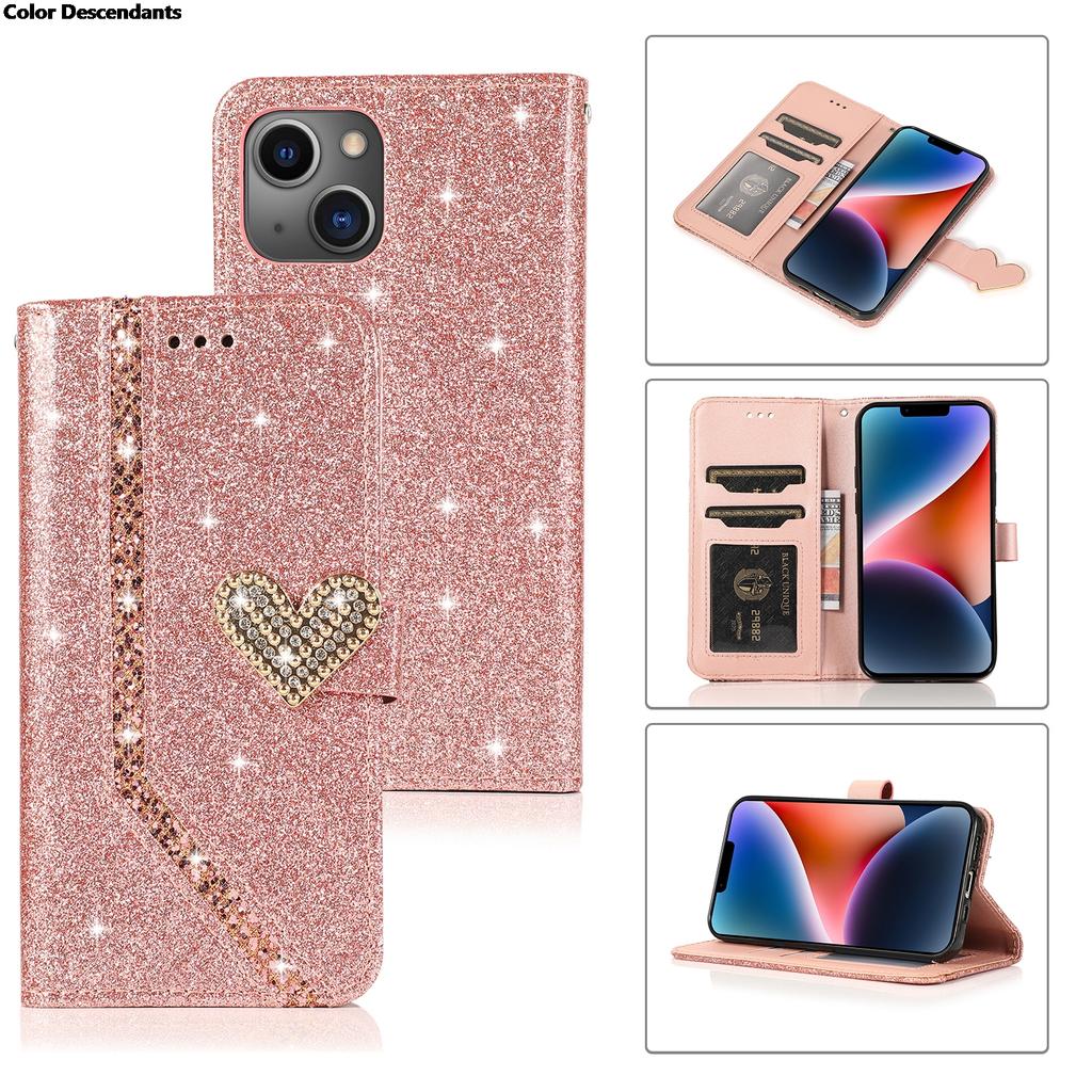 Shiny Case For iPhone 17 Pro Max AIR 16 E 15 14 13 Pro Max 12 MINI 11 Pro X XR XS XS Max 7 8 Plus Wallet Flip Leather Case