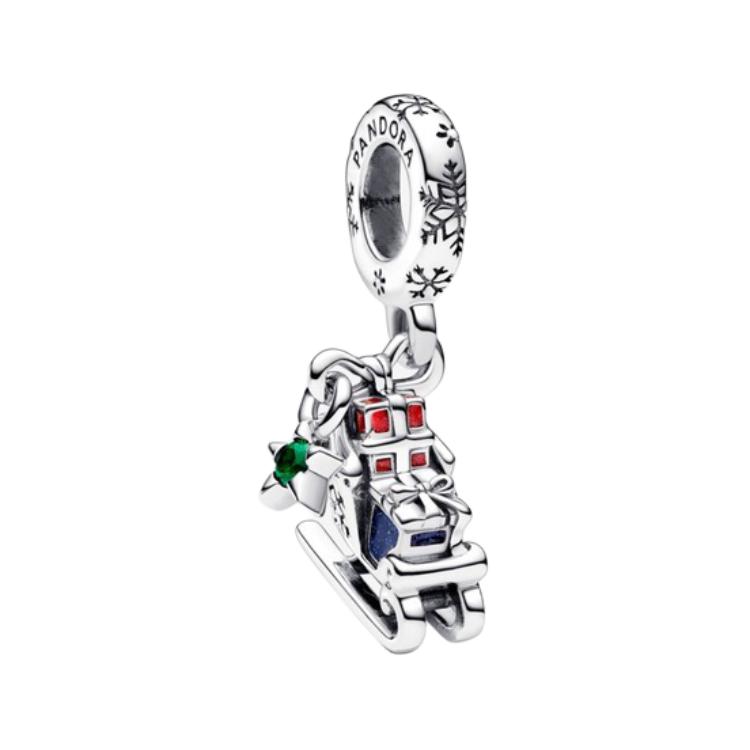 Pandora Logo Pendant Pure Silver Enamel Synthetic Crystal Women pendant 792977C01 Box