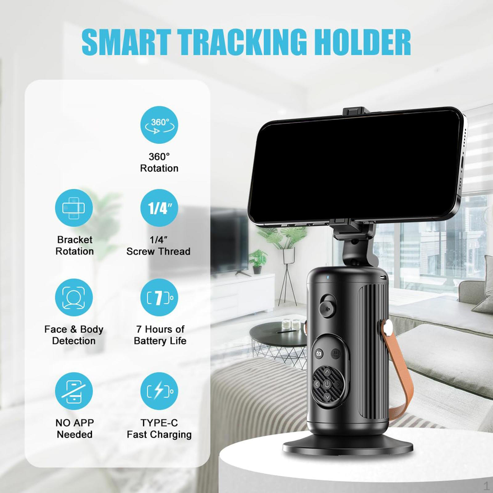 

Держатель телефона с функцией автоматического отслеживания лица для записи видеоблога с дистанционным управлением without Light