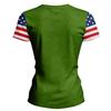 Women’s Short Sleeve Crew Neck T Shirt with 1776 2026 Print and Distressed Flag Graphic Casual Top