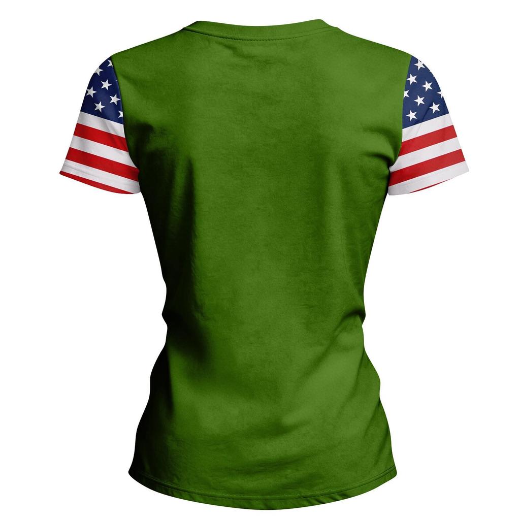 Women’s Short Sleeve Crew Neck T Shirt with 1776 2026 Print and Distressed Flag Graphic Casual Top