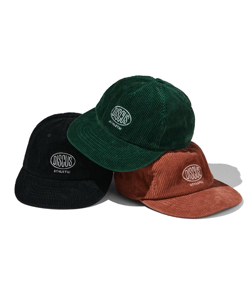 DISCUS ATHLETIC Logo 5-Panel Corduroy Cap Black