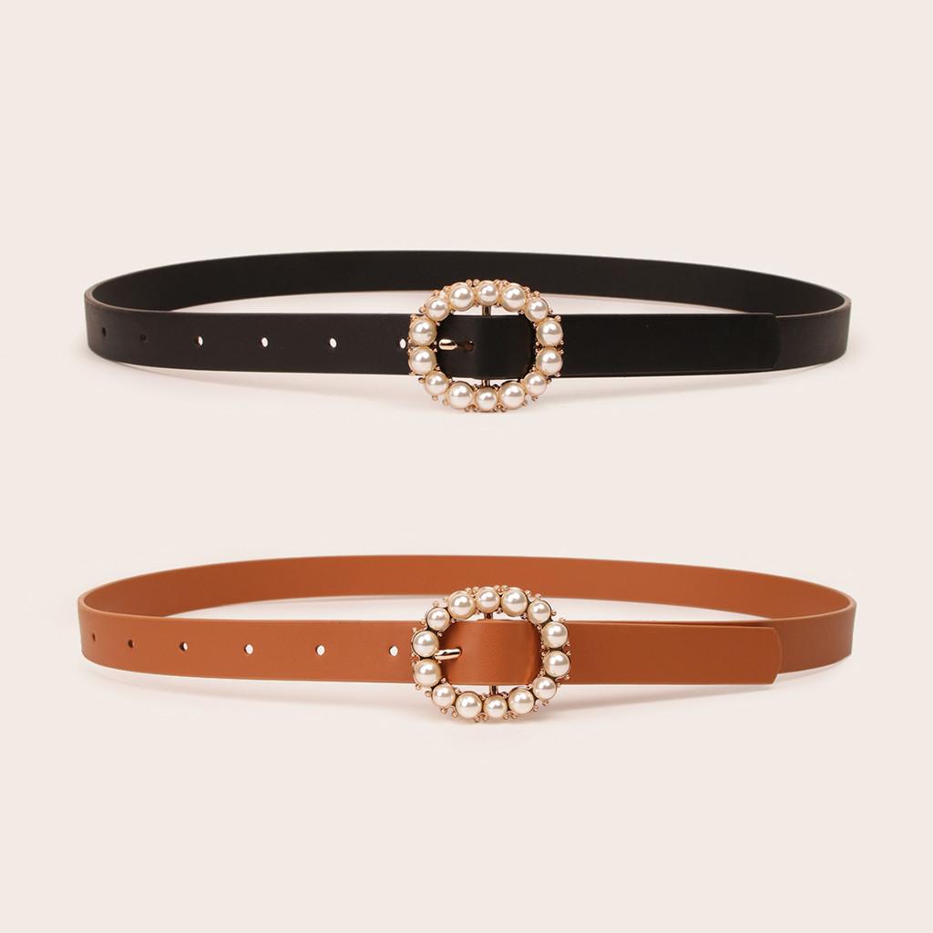 Elegant Faux Leather Belt For Women With Alloy Buckle For Office And Casual Wear