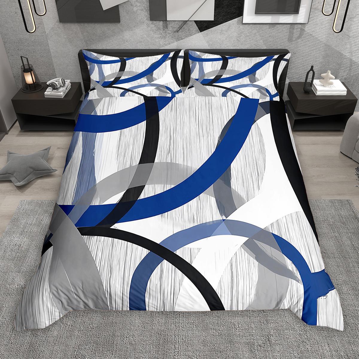 

Comforter Homewish Contemporary Geometric 2Pcs/3Pcs Modern Abstract Bedding Colorful Stripe Line Bed Set Comforter (quilt)-EU King(240*220cm)3pcs
