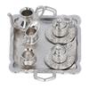 Miniature Tea Set Lifelike Alloy Dollhouse Tea Set Interactive Miniature Teapot Cup Plate Educational Dollhouse Kitchen