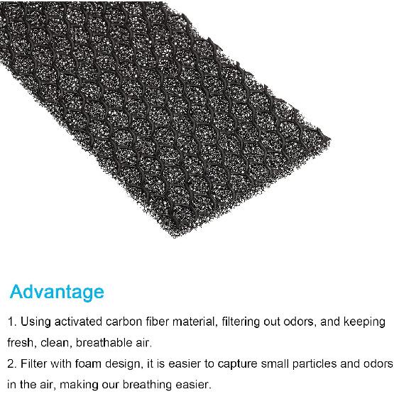 PATIKIL 8.5" x 2" x 0.2" Air Conditioner Foam Filter, 2 Pack Air Filtering Replacement Washable Reusable for Air Conditioning Purifiers, Black