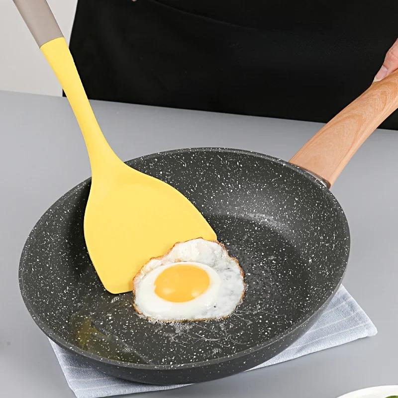 Set of 7 silicone spatula, high aesthetic and heat-resistant, double color, special spatula for frying, household utensils