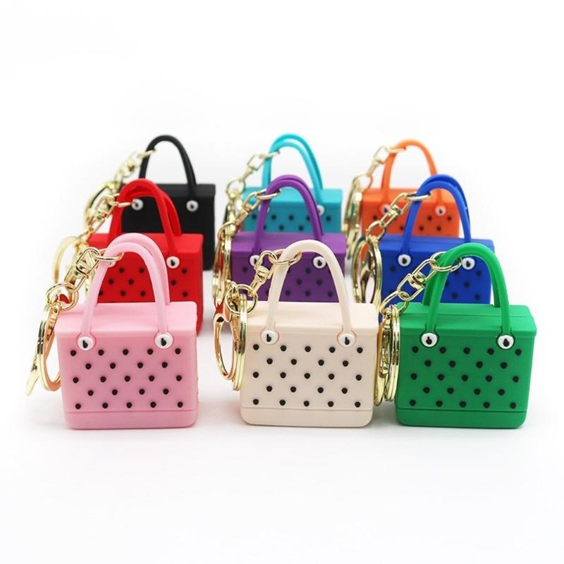 Schöne Tasche mit Loch Schlüsselanhänger Einfacher Autoschlüsselanhänger Mode Strandkorb Hängende Ornamente Schlüsselanhänger Schlüsselanhänger Zubehör