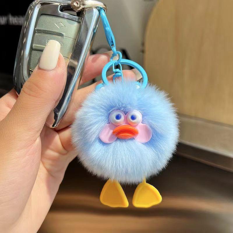 Faux Mink Rabbit Fur Keychain Plush Ball Pendant for Bags