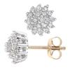 Goldene runde 1/4 Karat Diamant-Cluster-Ohrstecker