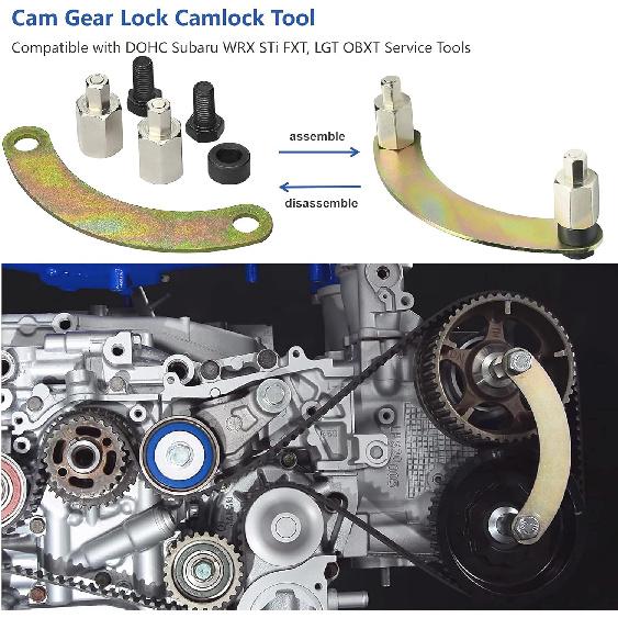 Cam Gear Lock Camlock Tool Compatible With DOHC Subaru WRX STi FXT, LGT OBXT Service Tools