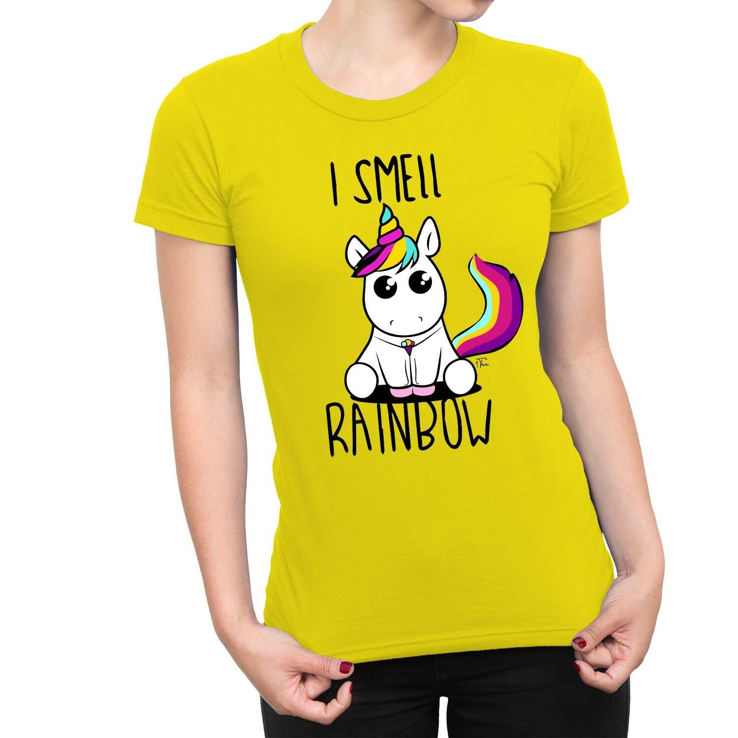 1Tee Womens Cute Sitting Rainbow Unicorn T-Shirt M