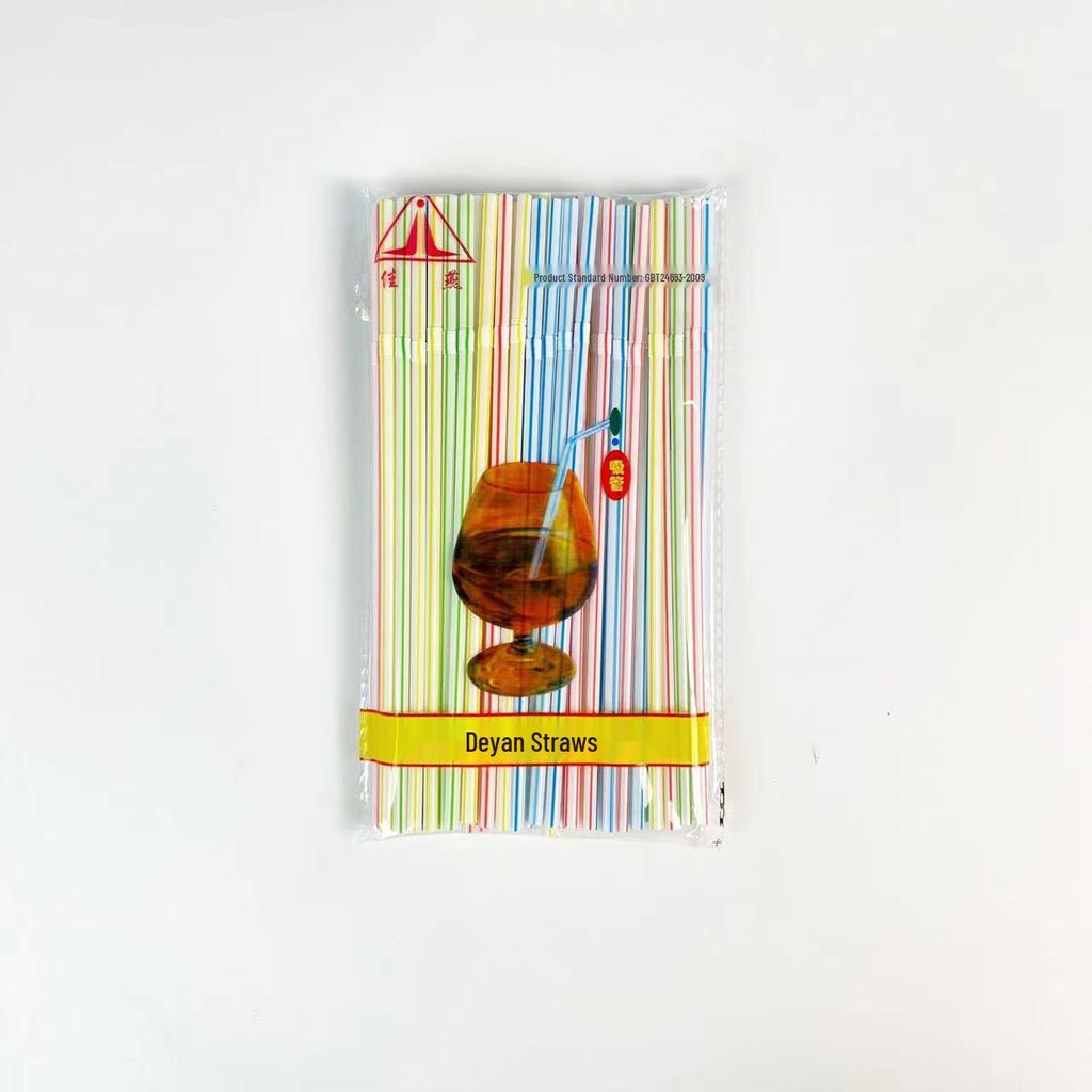 JiaYan Colorful Bendable PP Drinking Straw - Individually Packaged for Water, Soy Milk, and Milk Tea