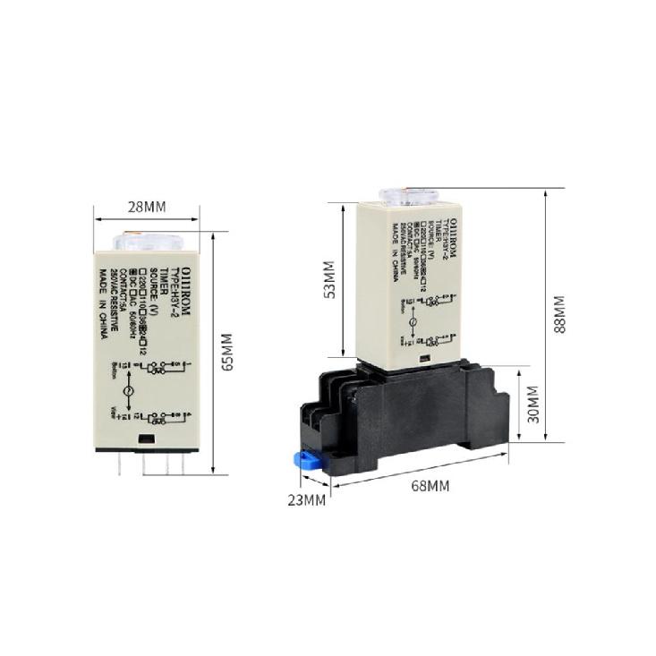 Power-on Delay Rotary Knob DPDT 5S/10S/30S/60S/3M/5M/10M/30M Timer Timing Time Relay AC 110V 220V 380V H3Y-2 With Base Socket Relays 5