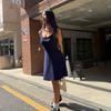 New Arrivals Open Run Women Wave Pattern Slim Fit Ribbed Knit Dress