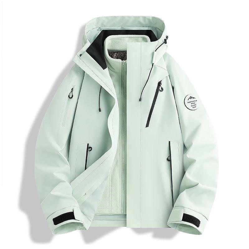 Autumn and winter new autumn and winter outdoor thickened windproof waterproof high quality jacket men and women warm three-in-one group buying