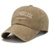Unisex Distressed Embroidered Cotton Baseball Cap with Soft Brim for Sun Protection