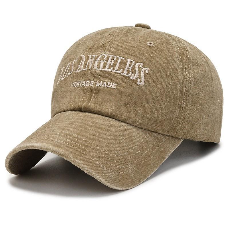 Unisex Distressed Embroidered Cotton Baseball Cap with Soft Brim for Sun Protection