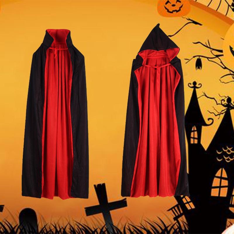 Devilish Halloween Vampire Hooded Cape For Adult And Kids Cosplay Costume
