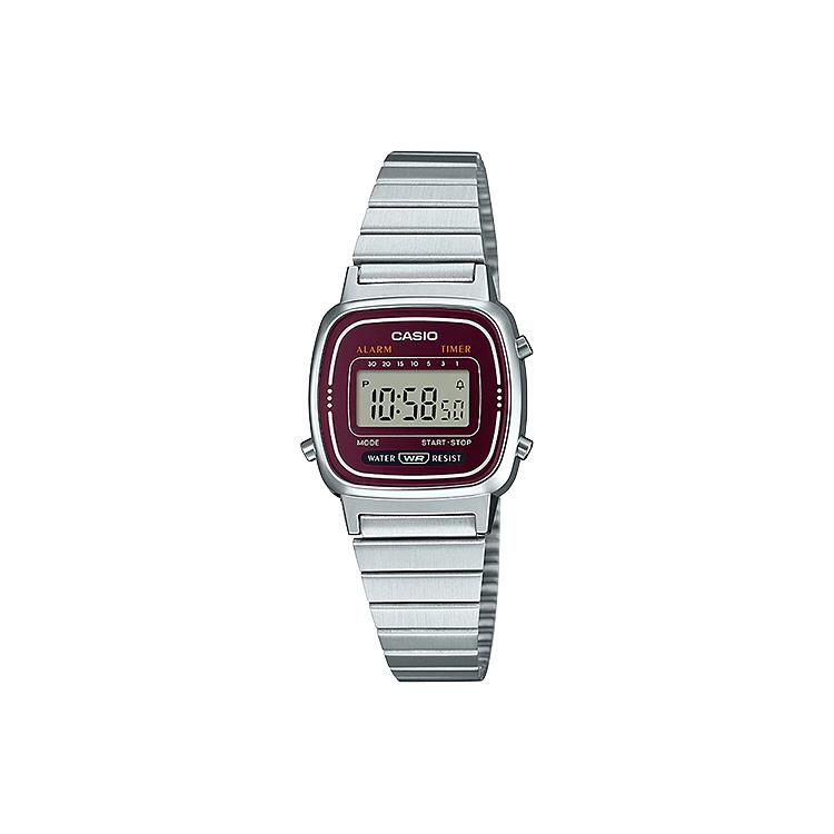 CASIO VINTAGE Stainless Steel Strap Watch Men's Watches Red Watch Dial LA670WA-4