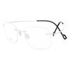 Rimless Rectangle Shiny Silver SmaRtbuy Collection Harlo Rt 008a C2 Fashion Unisex Eyeglasses
