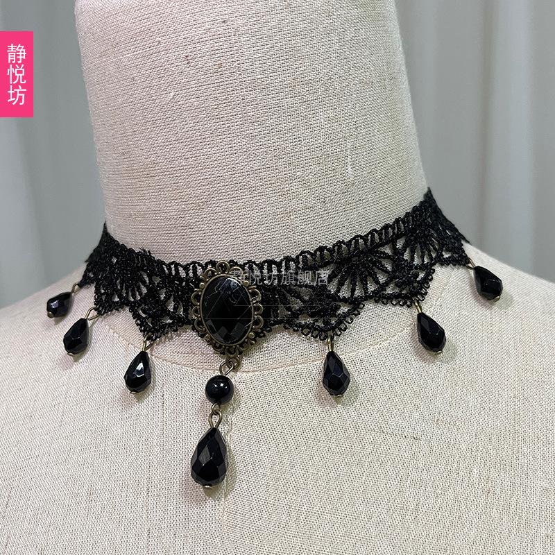 Gotischer Palast Retro Lolita Schlüsselbein-Halskette - Dunkle Stil-Accessoires für Damen