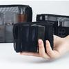 3-teiliges Set Netz-Make-up-Tasche, Ins-Stil Kosmetik-Organizer für Damen, Tragbare Mini-Reise-Kulturbeutel für Lippenstift & Kosmetik