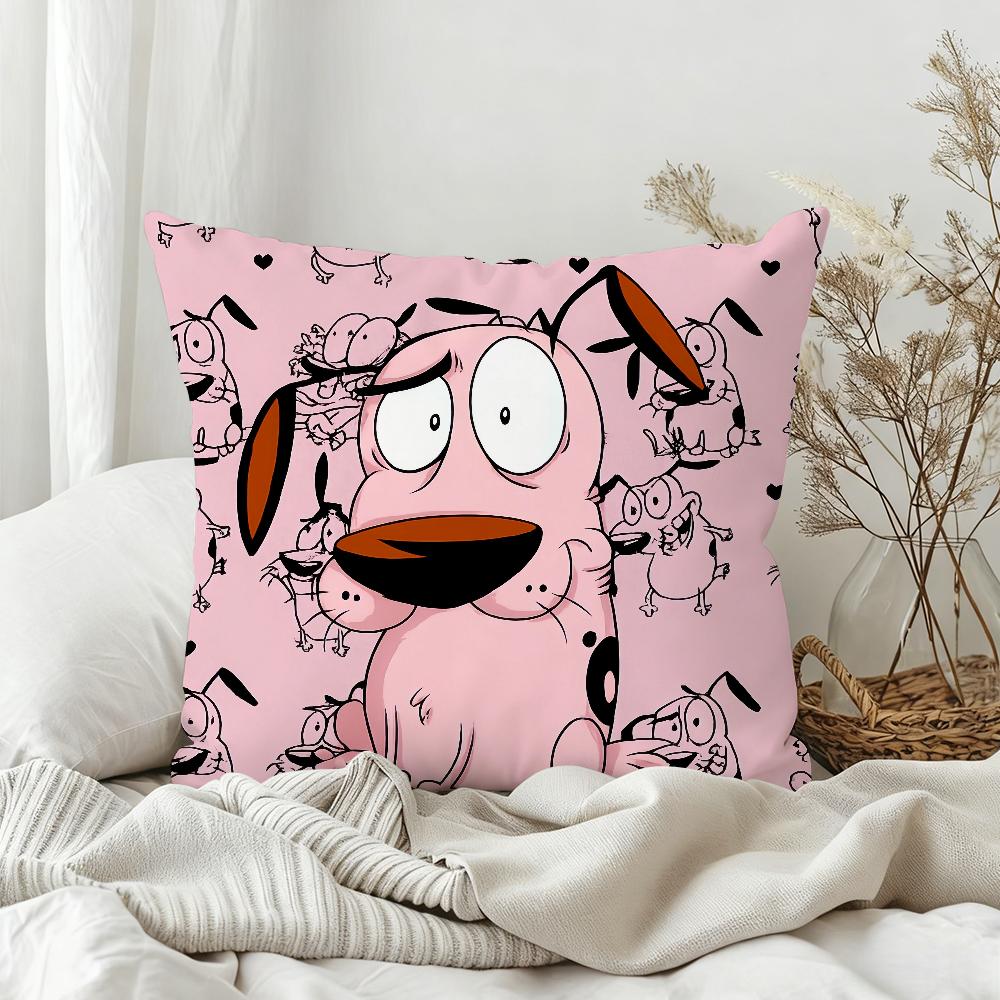 C-Courages The Cartoon C-Cowardlys Dog Pillow Case Sofa Living Room Bedroom Headboard Backrest Square Cushion Nap Time