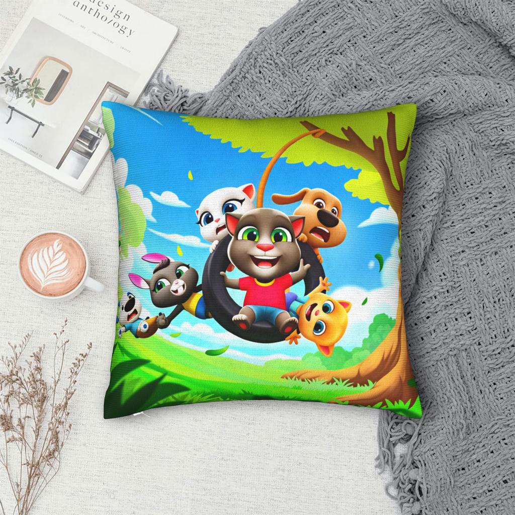 Game T-Talking T-Tom And F-Friends Pillow Cover Comfy Cushion Cover Morden Pillow Case For Sofa Couch Bed Living Room