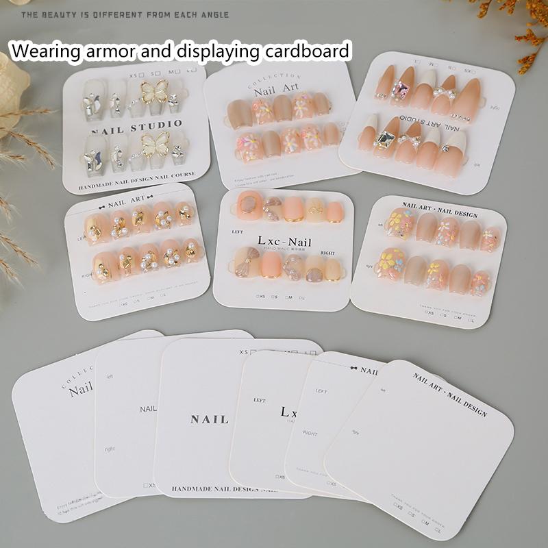 20Pcs Nail Display Cardboard Simple Style Fake Nails Card For Press On Nails Photograph Props Nail Salon