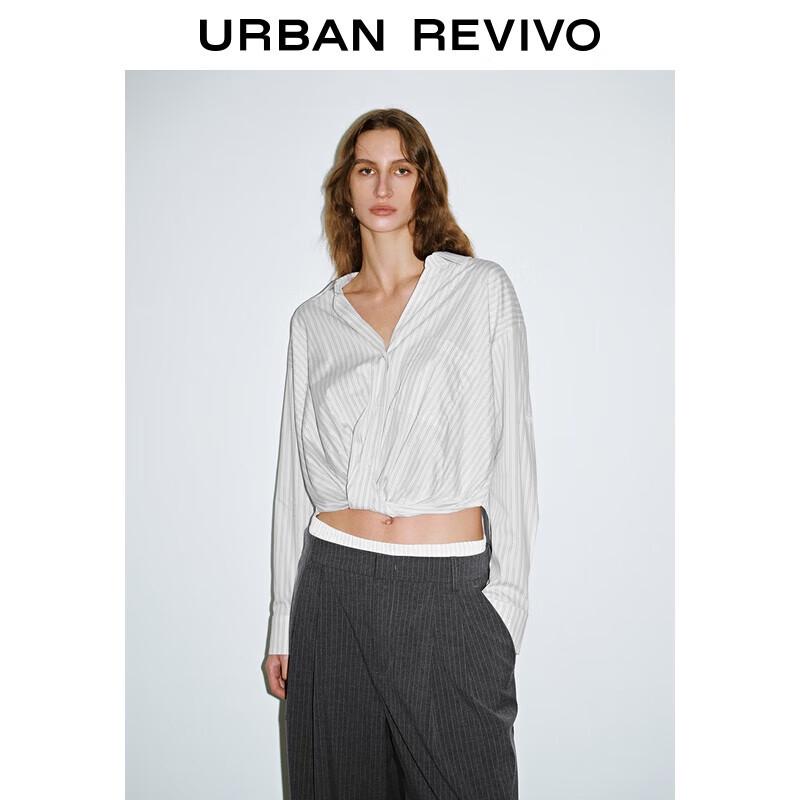 UR Women s Twisted Striped Polo Blouse S