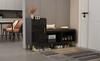 (=N625P235824B) Black High-Gloss Entrance Shoe Cabinet, Multi-Tier Shelf with Padded Seat, Shoe Changing Bench Gold Accessories for Entrance