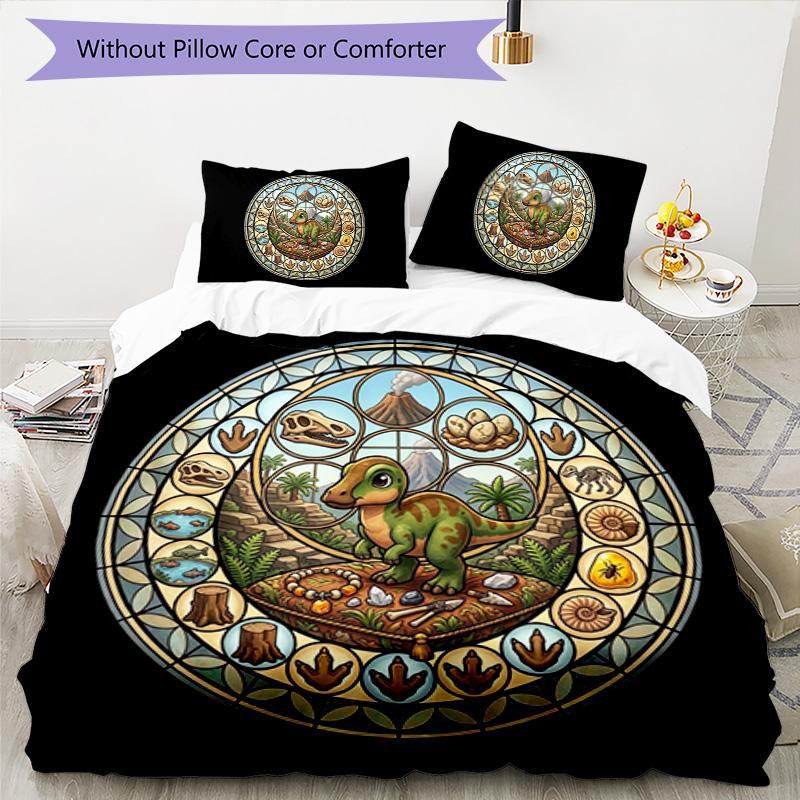 Prehistoric Glass Pattern Bedding,Quilt Set Quilt Cover Pillowcase Home Birthday Gift (1*duvet cover+2*pillowcase,without core)