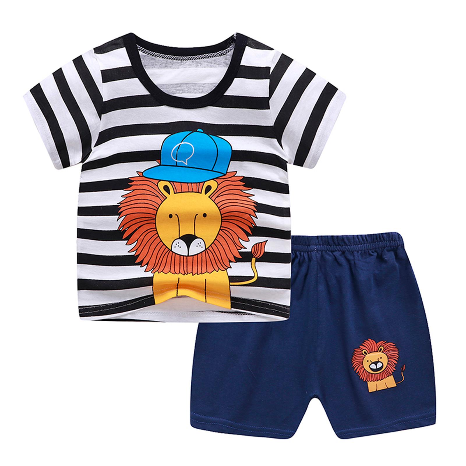 

Комплект одежды: футболка с короткими рукавами и шортами для маленьких мальчиков и девочек, От 0 до 5 лет 130 чёрный