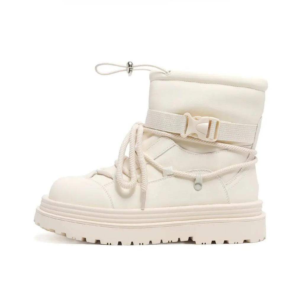 Waterproof Winter Snow Boots Women's New Hot Sale Of The Season Fleece Lined Thickened Short Cotton Boots Warm Thick Bottom Stra