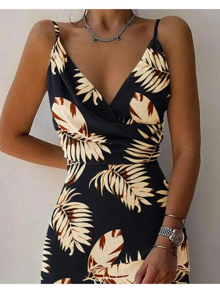 Elegant Women Sexy Long Dresses 2026 Summer Fashion Print Gradient Solid Out Off Shoulder V-Neck Female Camisole Dress S-XXXL
