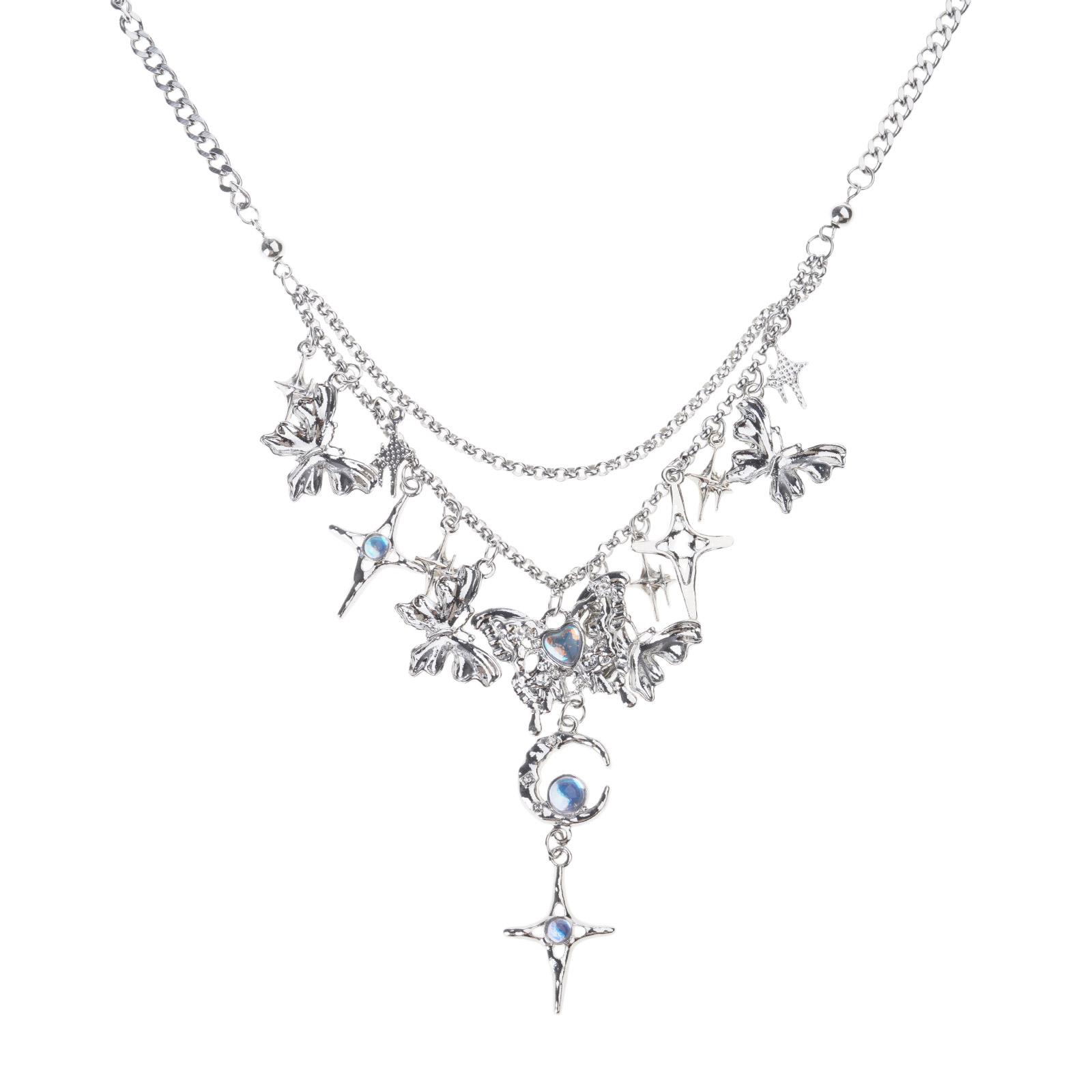 

Butterfly Pendant Necklace Neck Jewelry Hollow Star Choker Alloy Material Party Jewelry Gift for Teens Women Girlfriends 1