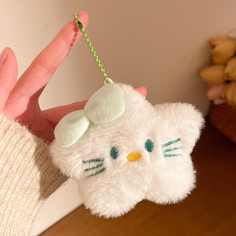 Bow Star Cat Keychain Accessories Cute Plush Doll Small Gift Pendant Doll Bag Hanging Accessories