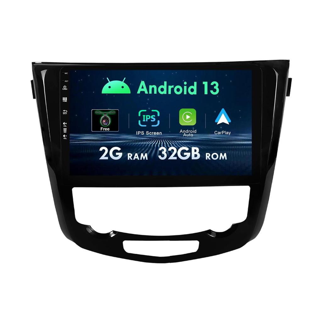Estéreo de radio para coche Android IPS para Nissan con navegación GPS Head Mirror Free Unidad de 10 pulgadas X-Trail/T32/Qashqai/J11/T31/J10 2013-2017, Carplay, WIF,