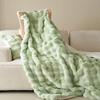 Tuscany Faux Rex Rabbit Bubble Fleece Double-Sided Thickened Blanket